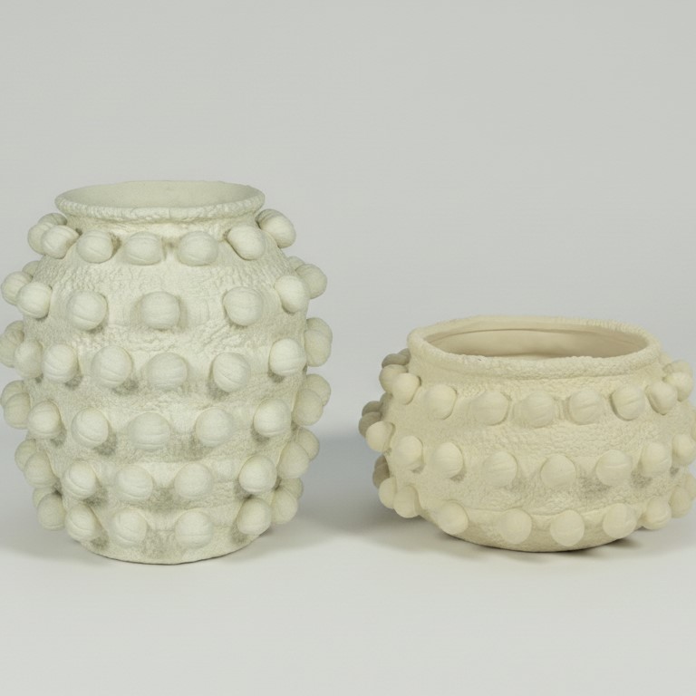 Florero importado Blanco 25cm y 20cm -25015