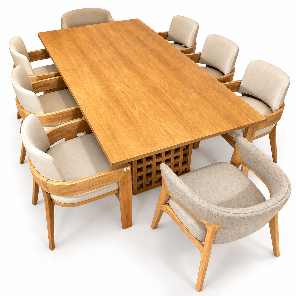 Mesa de comedor de madera y ocho sillas MESA COMEDOR MAJESTIC - Imagen 1
