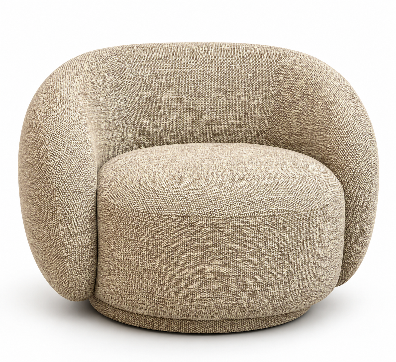 Sillón envolvente de bouclé beige SILLA AUX IMP MC-7857 LC-A - Imagen 1